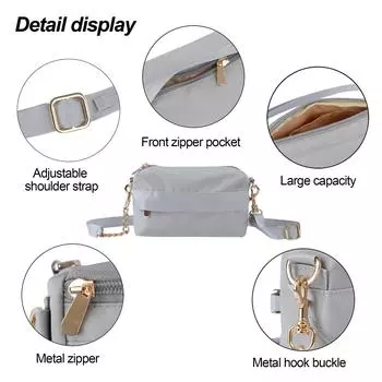 Модная сумка-мессенджер NK same женская сумка через плечо регулируемый ремень легкая и удобная трендовая цепочка маленькая квадратная сумка 19.5*5.5*12.5cm чёрный