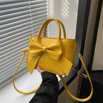 Модная сумка-мессенджер в иностранном стиле с бантом, повседневная сумка 2024 года, новая мода на плечо чёрный