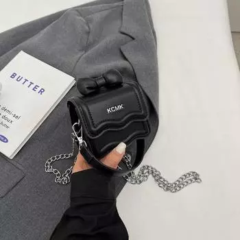 Модная сумка-мини для помады с бантом, женская новая высококлассная сумка-мессенджер, универсальная цепочка, маленькая квадратная сумка