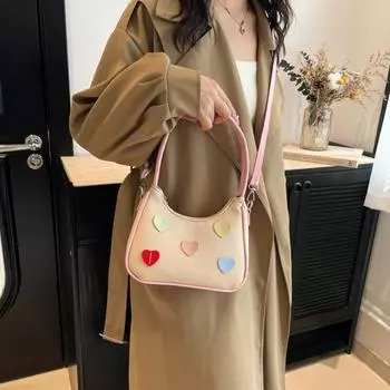 Модная сумка на плечо для женщин, простая сумка через подмышку, сумка через плечо, в которую можно положить мобильный телефон (20cm<Max Length<30cm)