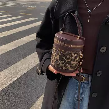 Модная сумка на плечо с узором «гусиные лапки»/леопардовым принтом, женская сумка-мешок с регулируемым ремешком, стильная сумка через плечо, винтажная повседневная сумка на ремне розовый