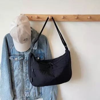 Модная сумка-пельмень для поездок на работу, женская сумка через плечо, летняя новинка, повседневная универсальная маленькая нагрудная сумка, сумка-мессенджер чёрный