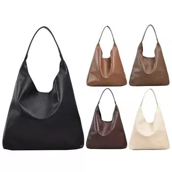 Модная сумка подмышки в стиле ретро, большая вместительная сумка из искусственной кожи с застежкой, модная сумка через плечо для женщин и девочек чёрный