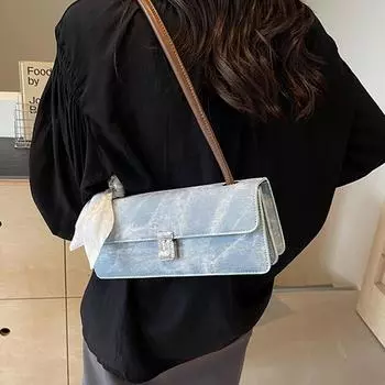 Модная сумка подмышкой для женщин, французские простые универсальные сумки на одно плечо, темпераментные элегантные вечерние сумки с лентой