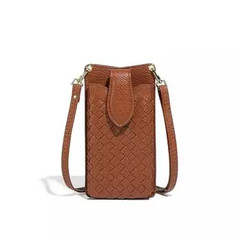 Модная сумка ручной работы, однотонная компактная сумка для карт, сумка для мобильного телефона, модная и универсальная, одноплечевая мини-сумка с перекрестным ремешком