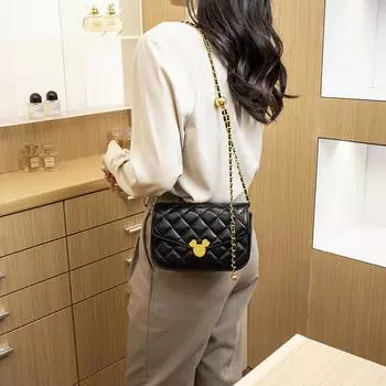 Модная сумка с бриллиантами, сумка-цепочка, женская простая сумка через плечо на одно плечо, маленькая квадратная сумка One Size
