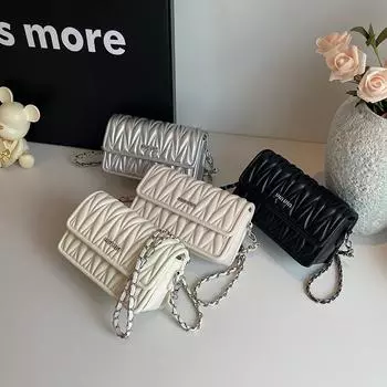 Модная сумка с цепочкой, женская сумка, новинка 2024 года, модная косая сумка, высококачественная сумка через плечо с цепочкой для поездок на работу белый