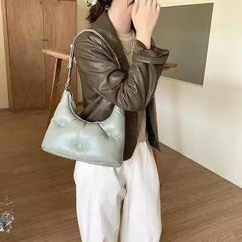 Модная сумка с хлопковой подкладкой и ремешком сверху, однотонная, через плечо, на молнии