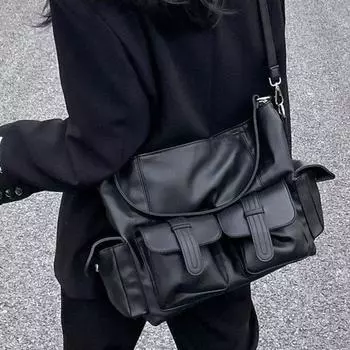 Модная сумка-тоут большой вместимости, универсальная сумка через плечо, сумка на одно плечо, женская модная сумка для горячих девушек, мотоциклетная сумка чёрный