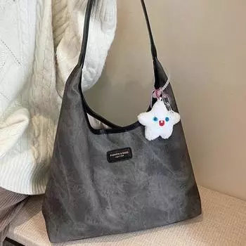 Модная сумка-тоут для подмышек, большая вместимость, повседневная, в стиле ретро, универсальная, через одно плечо, для путешественников, для студентов, для утренних занятий, для восьми классов without pendant.