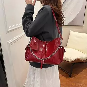 Модная сумка-тоут для женщин Сумка-цепочка Универсальные женские сумки через плечо Сумка через плечо для женщин Дизайнерские сумки Сумки для мам и детей one size чёрный