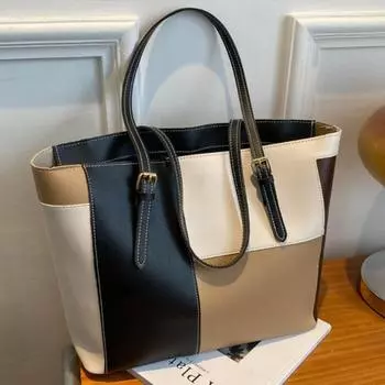 Модная сумка-тоут из искусственной кожи, легкая сумка, вместительная простая сумка через плечо для поездок на работу, женские сумки серый