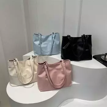 Модная сумка-тоут из масляно-вощеной кожи для женщин, новая модная сумка через плечо большой емкости, популярная сумка для поездок на работу