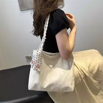 Модная сумка-тоут из ПУ-текстуры, сумка на плечо, простая, большой емкости, сумка под мышкой, универсальная, нишевая, женская сумка коричневый