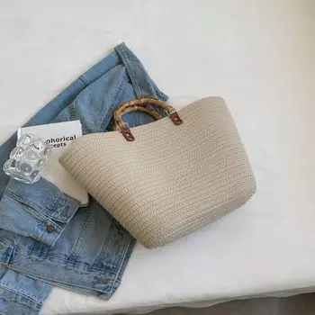 Модная сумка-тоут из шерсти большой вместимости Beige