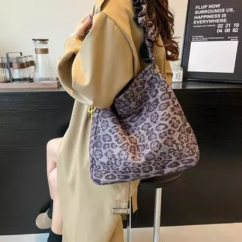 Модная сумка-тоут с леопардовым принтом на осень и зиму WX6052 коричневый