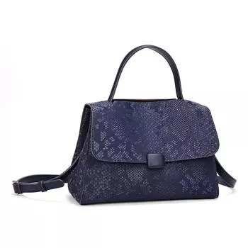 Модная сумка-тоут с рисунком змеи, для женщин, модная, большая вместимость, сумка через плечо на одно плечо синий