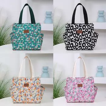 Модная сумка-тоут с застегивающейся на молнию сумкой для ланч-бокса, термосумка Bento, сумка для переноски в руке для офисных работников и мам с детьми зелёный