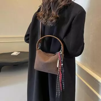 Модная сумка в стиле ретро для женщин 2024 года, повседневная маленькая квадратная сумка, универсальная сумка через плечо высокого класса чёрный