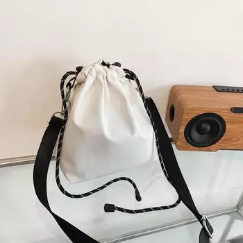 Модная сумка-ведро через плечо, повседневная сумка через плечо для мужчин и женщин, спортивная дорожная сумка, студенческая сумка для книг чёрный