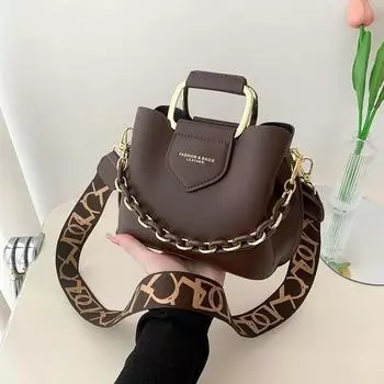 Модная сумка-ведро через плечо, трендовая сумка через плечо из искусственной кожи, женская повседневная сумка и кошелек-тоут 23x10x16cm вино красного