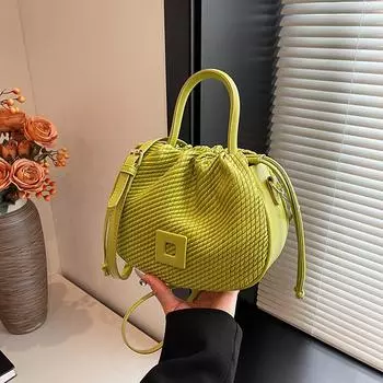 Модная сумка-ведро для рук, женская сумка на плечо, повседневная сумка через плечо коричневый