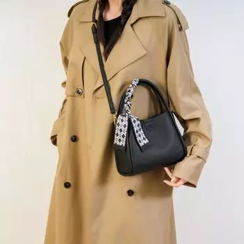 Модная сумка-ведро из мягкой кожи, женская сумка большой вместимости, сумка через плечо чёрный