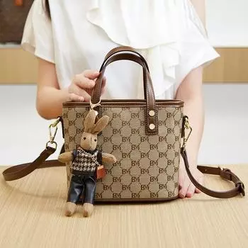 Модная сумка-ведро с принтом, простая женская сумка, летняя сумка-корзина для овощей, сумка через плечо на одно плечо