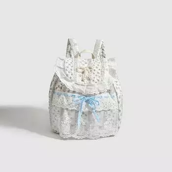 Модная сумка «все в одном» из цветочного кружева в стиле пэчворк с плиссировкой и бантом, тканевая сумка-рюкзак