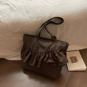 Модная сумка Женская сумка-тоут Большая вместимость Осень-зима 2024 года, новая универсальная высококачественная плиссированная сумка для поездок на работу