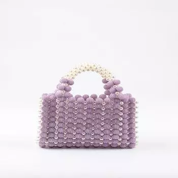 Модная сумочка-конфетка с бисером Bayberry: Ручная работа, красочный, уникальный дизайн светло-фиолетовый