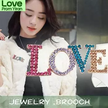 Модная свадебная брошь Love, булавка для шарфа, винтажная булавка Karl Letter, эмалированная булавка для вечеринки, женские броши, ювелирные изделия золотой