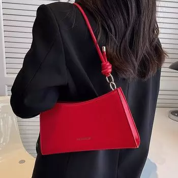Модная свадебная сумка женская новая темпераментная простая сумка через плечо подмышкой роскошные дизайнерские красные сумки невесты тренд (20cm<Max Length<30cm)