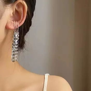Модная сверкающая кисточка с пайетками, изысканный дизайн, джокер, женская клипса для ушей, праздничная вечеринка, ювелирный подарок