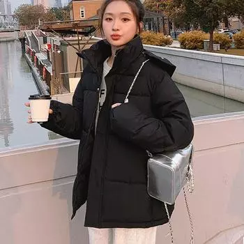 Модная свободная парка зимняя верхняя одежда для женщин 2025 новая короткая куртка из хлопка XXL