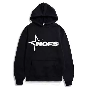 Модная свободная толстовка с буквенным принтом Y2K в стиле хип-хоп, уличная одежда, пуловер унисекс, повседневный топ S чёрный