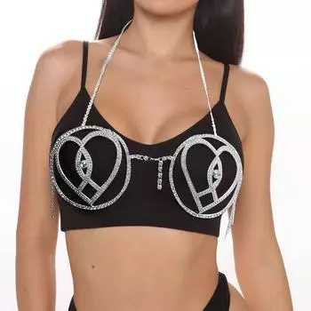 Модная темпераментная цепочка на грудь со стразами и кисточками, аксессуары для ночного клуба, танцевальной вечеринки, сексуальное ожерелье, цепочка для тела, женская