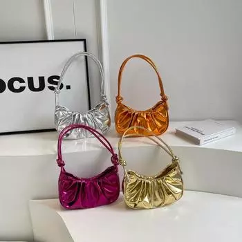 Модная темпераментная плиссированная сумка на плечо женская сумка универсальная трендовая корейская версия ручная сумка через подмышку сумка для пельменей