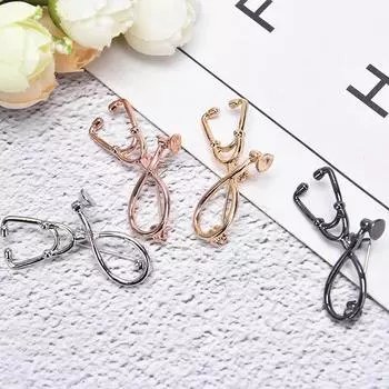 Модная тенденция брошь доктора медсестры стетоскоп брошь медицинские украшения булавка чёрный