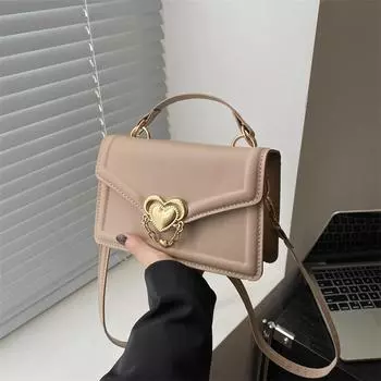 Модная тенденция сумка через плечо женская простая сумка через плечо 2024 весна новая ретро свежая сумка через плечо маленькая квадратная сумка женская чёрный