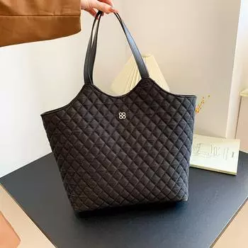 Модная тенденция, женская сумка большой вместимости, осенне-зимняя сумка на плечо, оксфордская блестящая сумка-тоут one size слоновая кость