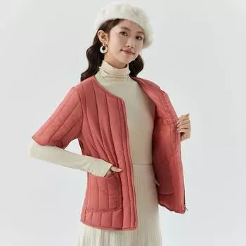 Модная, теплая и удобная, на молнии, легкая, теплая, хлопковая подкладка, женская домашняя одежда из хлопка, хлопковая одежда, утепленный топ с короткими рукавами 2466 M