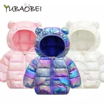 Модная теплая куртка для мальчиков и девочек 0-6 лет, пальто с капюшоном, детская зимняя куртка ярких цветов 12m синий