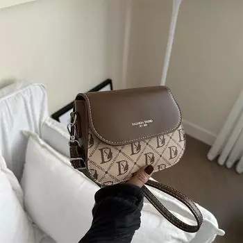 Модная текстура косой пролет женская сумка 2024 года новая ретро-печать иностранный стиль сумка через плечо повседневная простая сумка через плечо