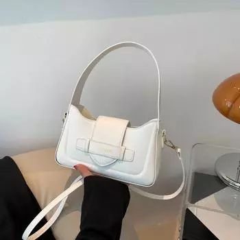 Модная текстура, мода 2024 года, простая новая полумесяц, личность, подмышка, рука, плечо, повседневная, маленькая квадратная сумка для женщин чёрный