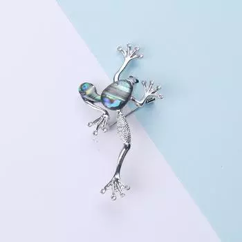 Модная текстура натуральная ракушка лягушка брошь личность креативный корсаж платье со стразами булавка
