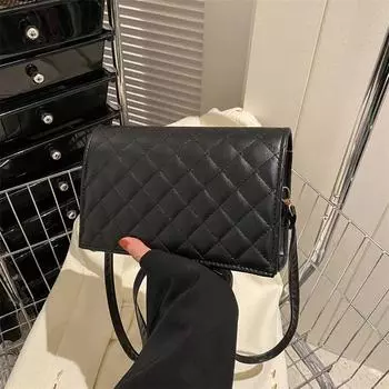 Модная текстура ромбовидной вышивки нитью подмышечная сумка 2024 ретро иностранный стиль подмышки простая модная маленькая квадратная сумка через плечо белый