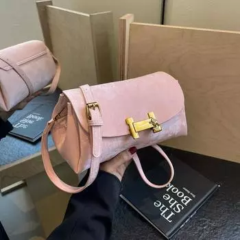 Модная текстурированная и мягкая тканевая сумка Boston 2024, весенняя модная новая простая и универсальная сумка через плечо для женщин, трансграничная