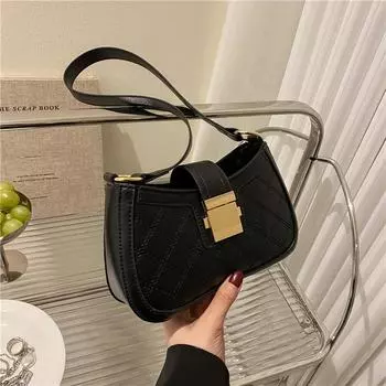 Модная текстурированная сумка, сумка на одно плечо, нишевый дизайн, портативная женская простая и модная сумка подмышками one size белый