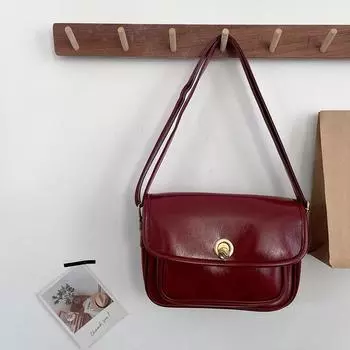 Модная текстурированная винно-красная сумка через плечо для женщин, классическая сумка через плечо из искусственной кожи с клапаном, женские сумки для поездок на работу